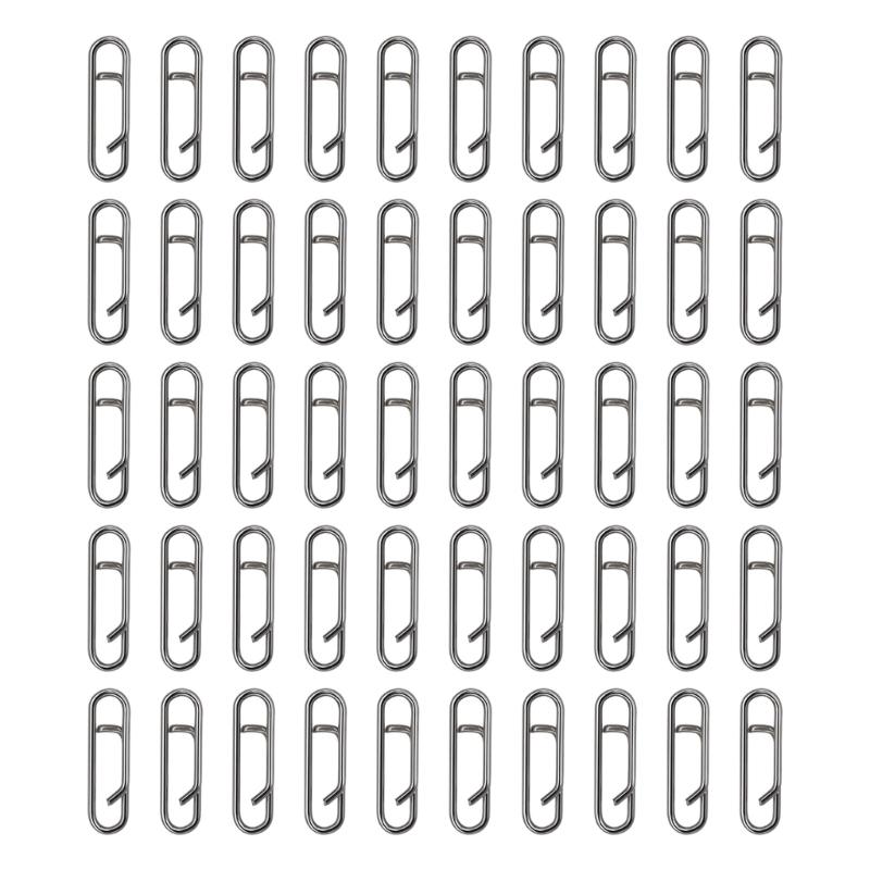 50Pcs Fishing Clip Connectors Quick Changing Connector for Lures Power Fishing Clip Stainless Fast Snaps Speed Clip