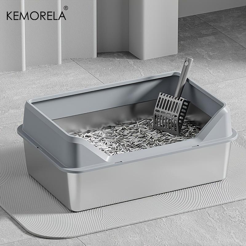 XL Extra Large Stainless Steel Litter Box Enclosure with Lid High Side Large Cat Litter Tray for Big Ncluding Scoop