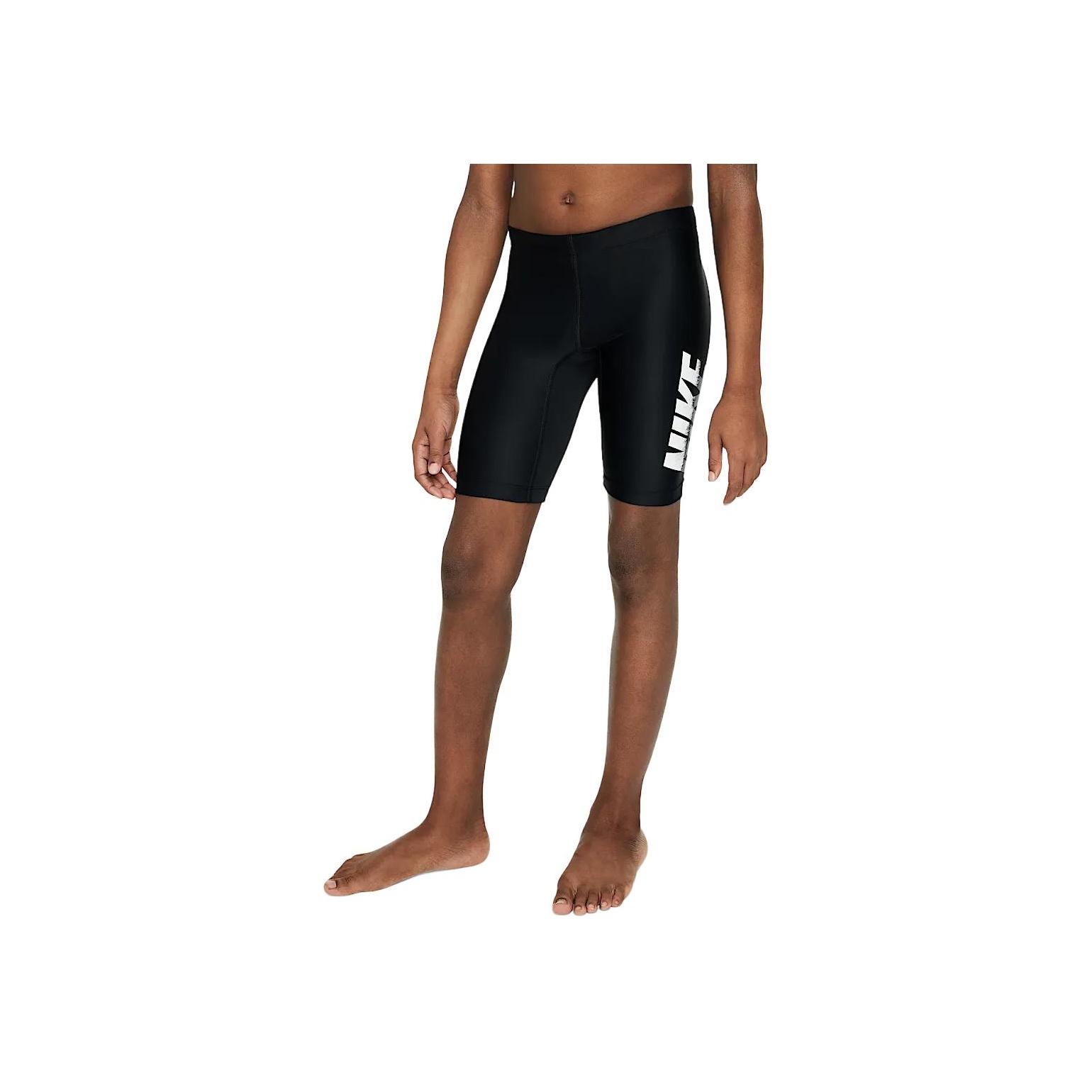 

Nike Kids Swim Logo Letter Tight Swim Shorts Kids swimwear Black Dark-Gray White HV9926-010 XL