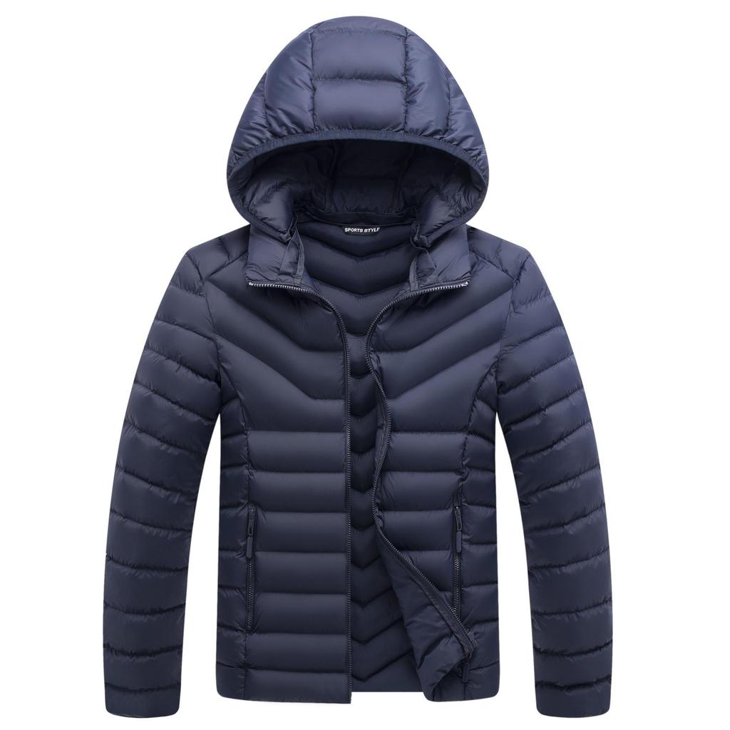 Winter New Men's Casual Cotton-padded Clothes Flow Fashion Hooded Cotton-padded Clothes Men's Thickened Cotton-padded Jackets Men's