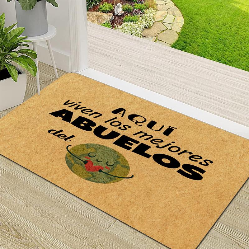Best Grandparents Spanish Text Doormat, Non-Slip Entryway Rug, Durable Washable Floor Mat for Home and Patio 40x60cm