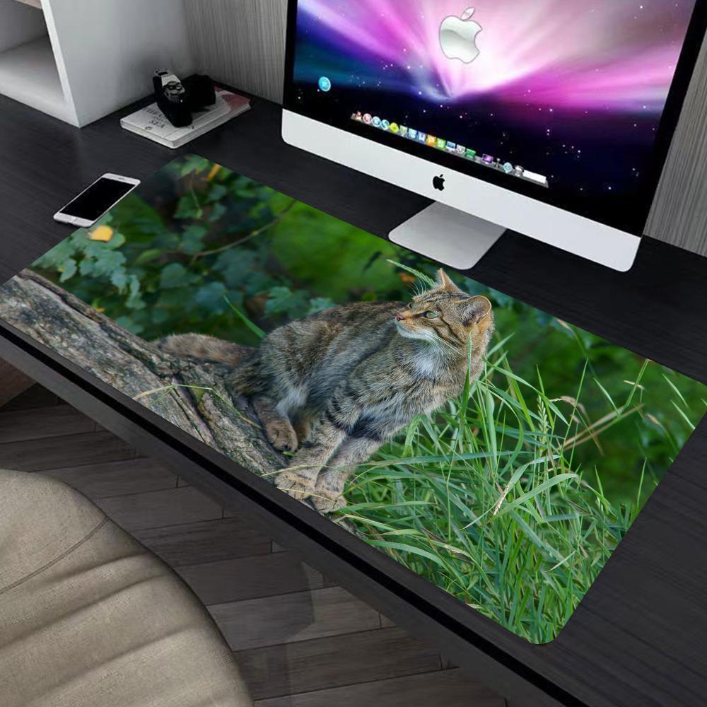 Wildkatze Mauspads großes Tastatur-Maus-Schreibtischpad rutschfeste Gummi-Gaming-Mauspad Laptop-Maus-Teppich