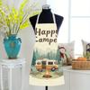 1pc Happy Camper Apron with RV Campfire Forest Print Outdoor Adventure Kitchen Baking BBQ Cooking Wear Unisex Nature Lover Gift