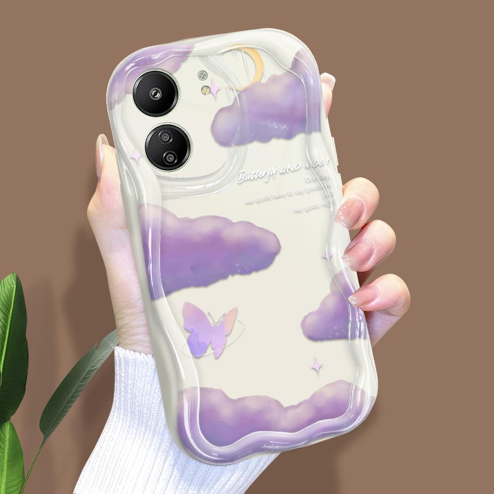 Cute Cartoon Pattern Cream Texture Casing Wavy Edge Soft Silicone Cover Phone Case for Xiaomi Redmi