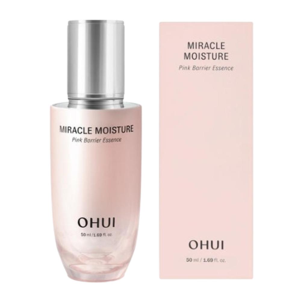 

OHUI Miracle Moisture Essence 50 мл – Увлажняющая и успокаивающая эссенция для чувствительной кожи, укрепляет влагозащитный барьер с помощью комплекса Pink Barrier 50ml