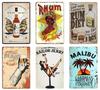Cold Beer Rhum Vintage Metal Sign Tin Decor Plaque Decor Pub Cafe Brewery Wine Rum Wall Art Posters Metal Signs Decorative Plate