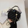 Rhombus Chain Small Bag Women's Spring and Summer Popular New Trendy Versatile Messenger Bag Fashion Handbag Small Round Bag