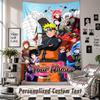 Wall Hanging Tapestry With Custom Name & Text, Naruto Decorative Tapestry For Bedroom