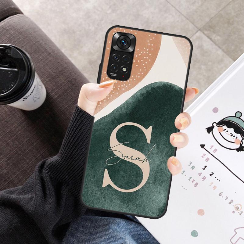 Custom Aesthetic Nature Monogram Name Case For Xiaomi Redmi Note 11 10 9 8 12 Pro 10S 11S 12S Cover For Redmi 10 10A 9C 10C 12C