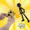 Cute Stickman Fighter Toy Joint Movable Doll Figurine Stress Relieving Small Toy Trendy Toy Ornament Home Decoration