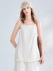 Slack cotton and linen suspenders waffle texture halter top women's summer vacation casual wear niche linen shirt