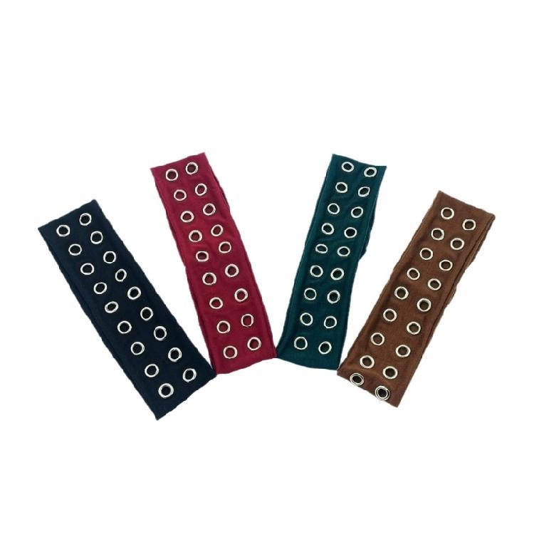Punk Stretchy Headbands With Hollowed Eyelets Wide Elastic Hairband For Adult Teens Music Festival And Street Wear