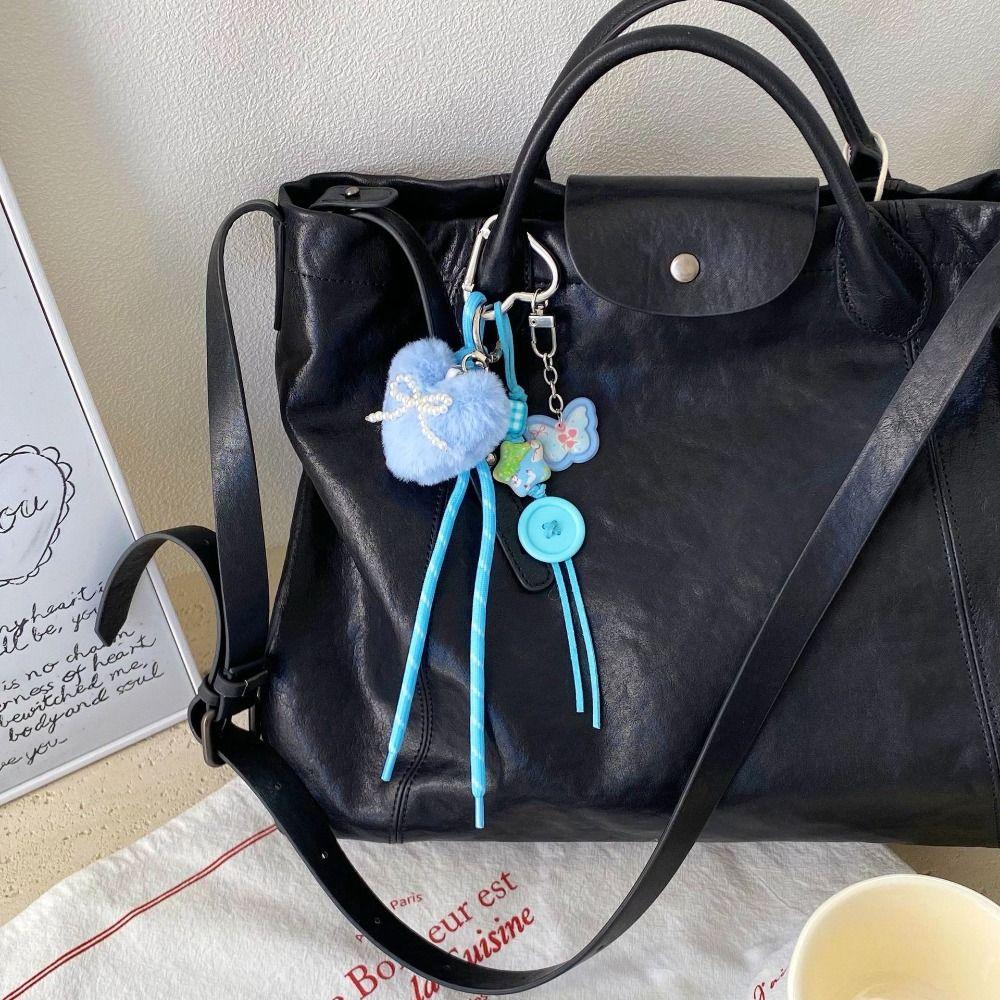 Anti-Lost Braided Rope Car Keyrings Handmade Love Heart Backpack Pendant Key Ornaments