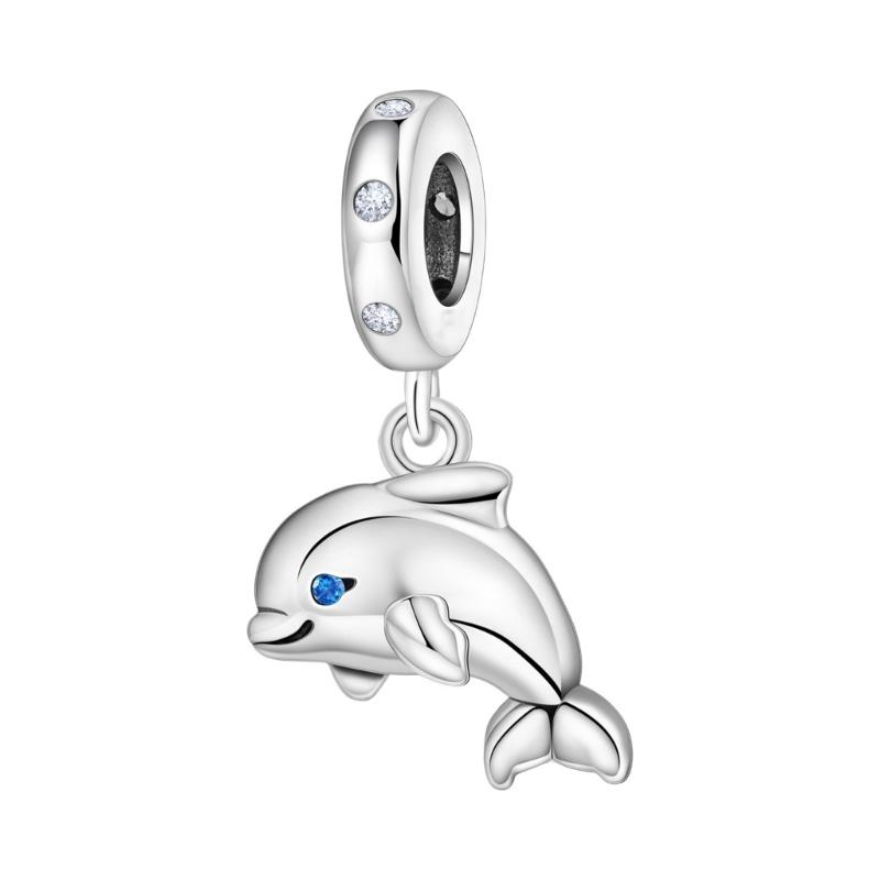 Handcrafted Marine Themed Silver Pendant Sea Animal Charm Jewelry Accessories for Bracelets and Necklaces