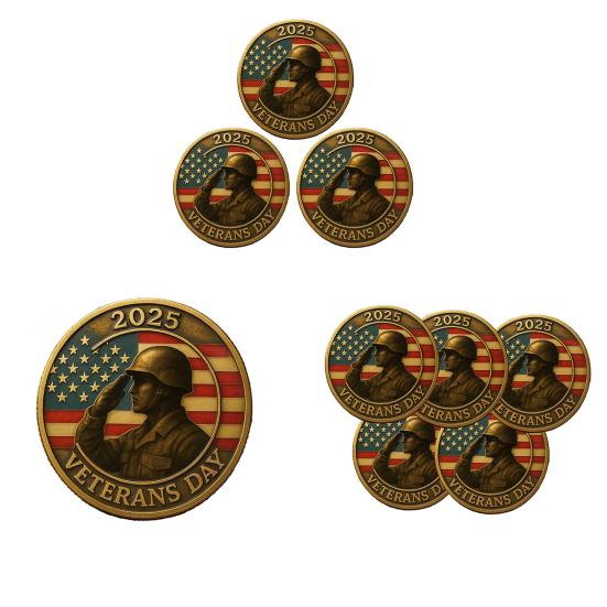 Veterans Tribute Coin Military Challenge Coin Commemorative Appreciation Coin Veterans Day Gift for Men