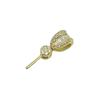 Yansheng S925 Sterling Silver Pearl Pendant Clasp with Inlaid Rhinestones and Square Stone for DIY Necklaces.