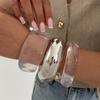 Fashion Style Transparent Acrylic Wide Version Bracelet, Irregular Curved Glossy Bracelet With A Sense Of Design