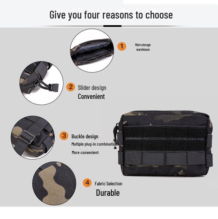 Camouflage-schwarze Outdoor-Pendlertasche – EDC-Werkzeug und Notfallvorräte für Militärfans