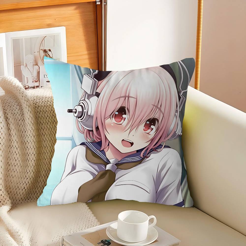 S-Super S-Sonico Pillow Gifts Home Office Furnishings Bedroom Sofa Car Cushion Cover Case 45x45cm