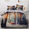 Animal Fox Bedding Set King Queen Size 3D Lovely Orange Fennec Fox Duvet Cover For Kids Teens Adults Bedroom Decor Quilt Cover