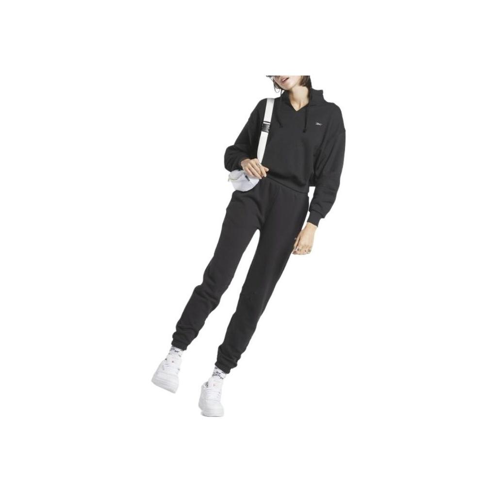 Reebok Loose Solid Color Sports Pants Women Bottoms Black HS0394