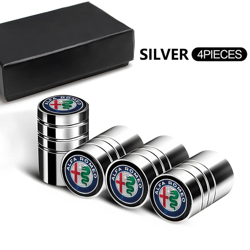 Aluminiumlegierung Auto Reifenventilkappen Rad Luftventilabdeckungen für Alfa Romeo Giulia Stelvio Giulietta 156 159 147 Mito Tonale Brera