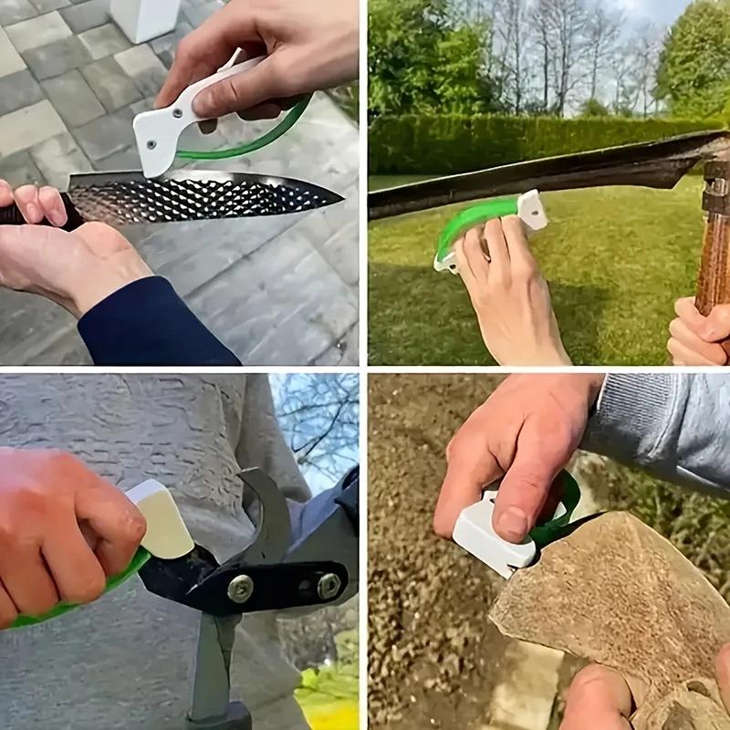 Portatif El Tipi Bıçak Bileme Aleti, Tungsten Çeliği Bahçe Aletleri Bıçak Bileme Cihazı, Metal Manuel Elektriksiz Kenar Bileme Aleti