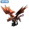 Movie Series 1271pcs MOC Bronze Dragon Fury Building Blocks Model Assembly Giant Fire Dragon Bricks Toys For Boys Adult Gifts