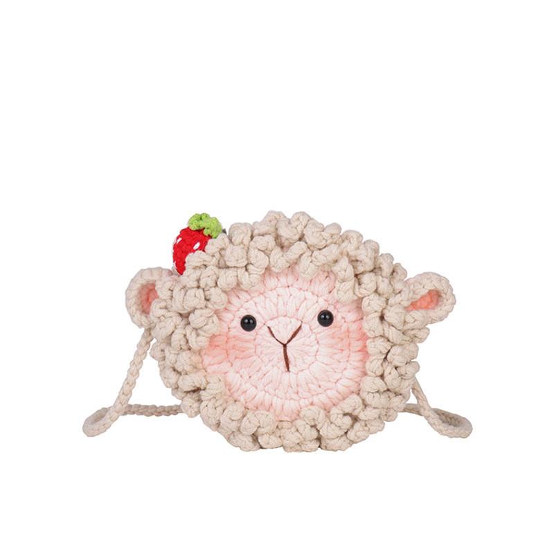 

Cute Sheep Cartoon Woven Crossbody Bag For Childrens And Girls Daily Wear хаки