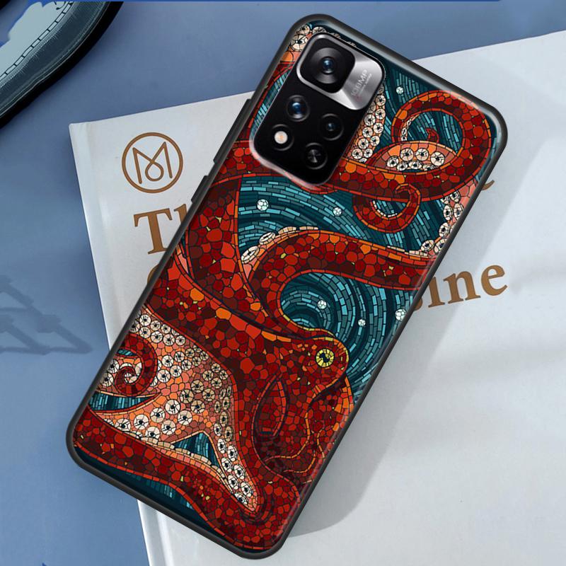 Marine Life Ocean Octopus Case For Xiaomi Redmi Note 14 13 11 9 10 12 Pro 9S 10S 11S 12S Redmi 10C 12C 13C 14C Cover