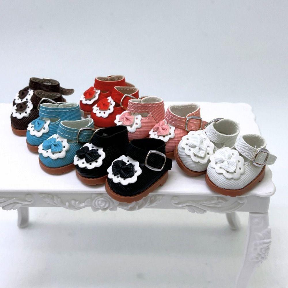 3.8*2.3cm 10cm Cotton Doll Shoes Small Plush Toy Accessories Princess Leather Shoes for 17cm Dolls