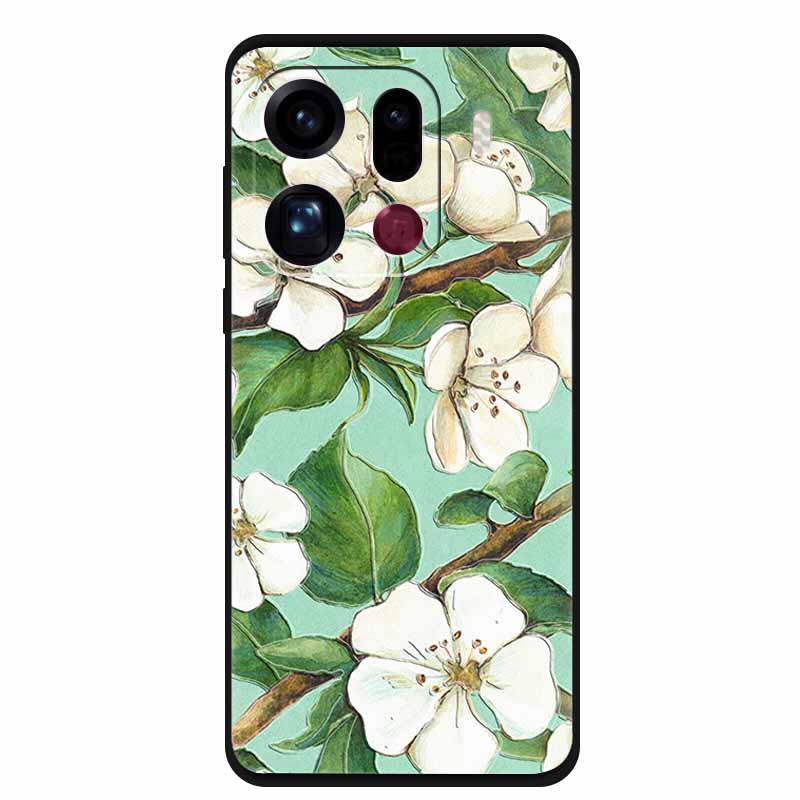 3D Flowers Case For Oppo Find X9 Pro 5G Case Emboss Relief Floral Black Silicone Soft Back Cover For Oppo Find X9 Pro Case Funda