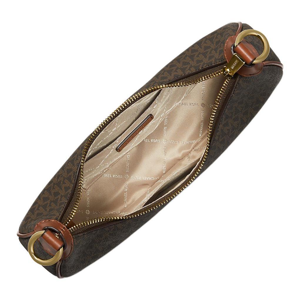Michael Kors Cora Chain Monogram Classic Commuter Faux Leather Crossbody Shoulder Bag Large Women Bags Dark-Brown Acorn-Brown 35S2G4CW3B-200