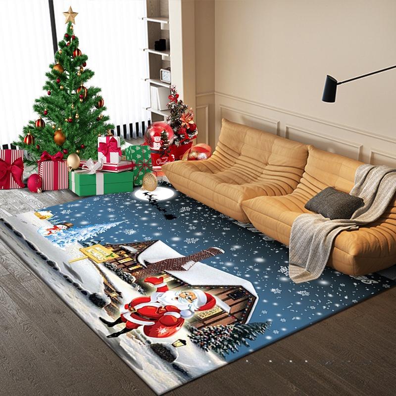Christmas Decoration Home Living Room Carpet Cartoon Bedroom Bedside Children Non-slip Mat Large Area Sofa Easy Clean Cute Rugs