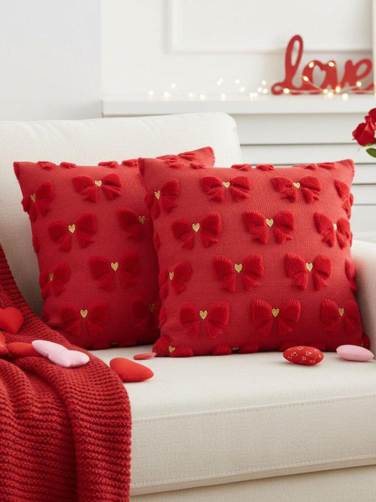 Valentines Day Throw Pillow Covers Soft 18x18 Inch Set of 2 Throw Pillowcase for Bedroom Sofa Holiday Festivals