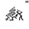 1pc Car Sticker Don't Touch My Car Creative Funny Reflective Car Decoration Stickers Car Window Accessories Car Body Decal