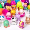 12/24/48 Pack Kids Easter Egg Hunt Game Party Favors Prefilled Easter Eggs Stress Relief Toys with Mini Plush Toy Easter Basket