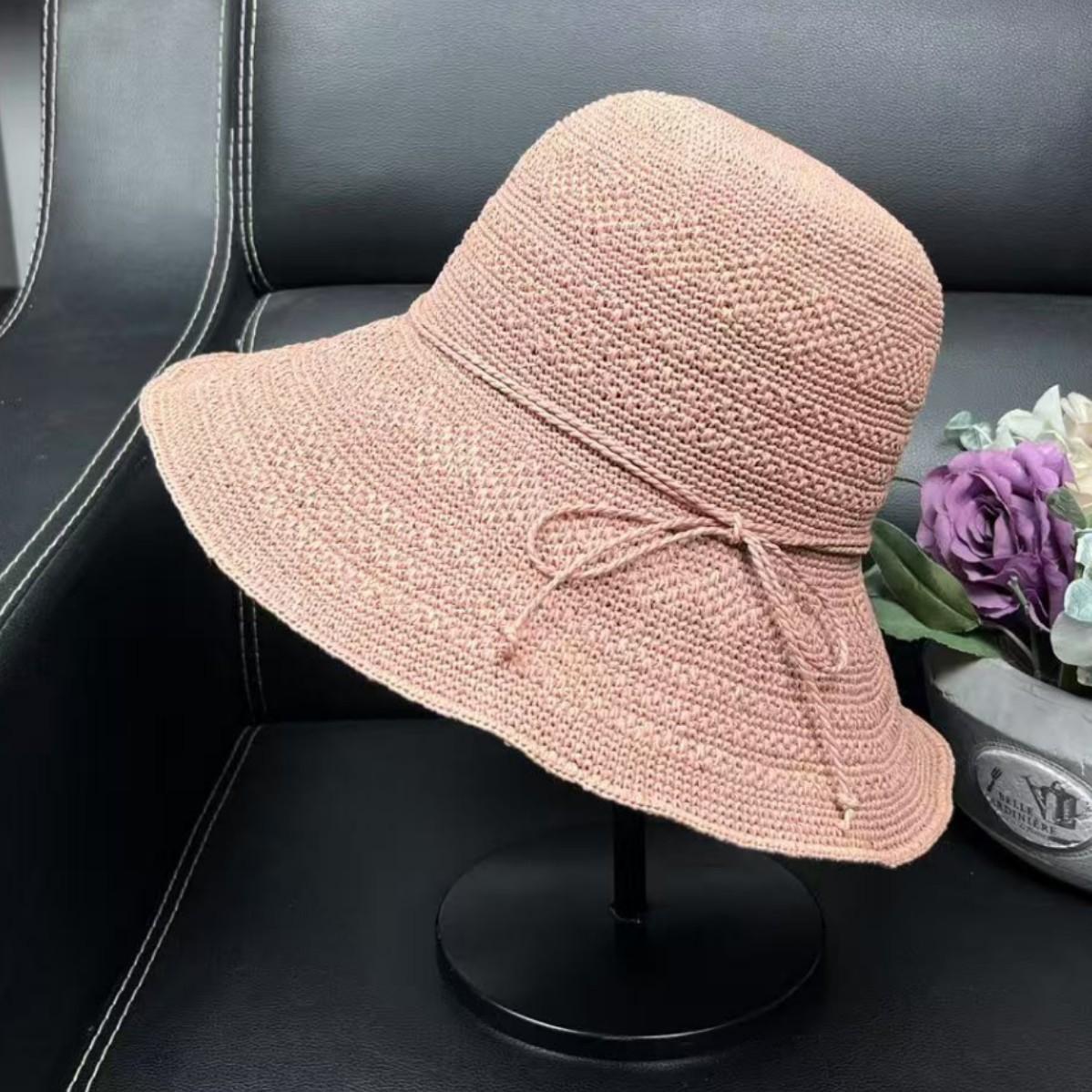 

Extra fine travel hand hook straw hat women s summer seaside big eaves beach hat anti-ultraviolet sunshade bucket hat foldable one size adjustable