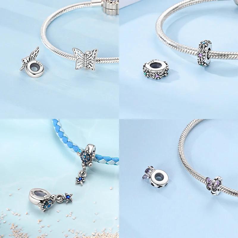 Bead Charms Butterflies Charm Bead Charms Stopper Clasp Locating Buckle Copper Bead Charms Compatible With Bracelets Birthday Graduation Jewellery Gif