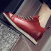Herren Amekaji Stil Hohe Arbeitsstiefel, Robuste Britische Vintage Lederstiefel mit Klobiger Spitze und Klobiger Sohle, Robust & Lässig