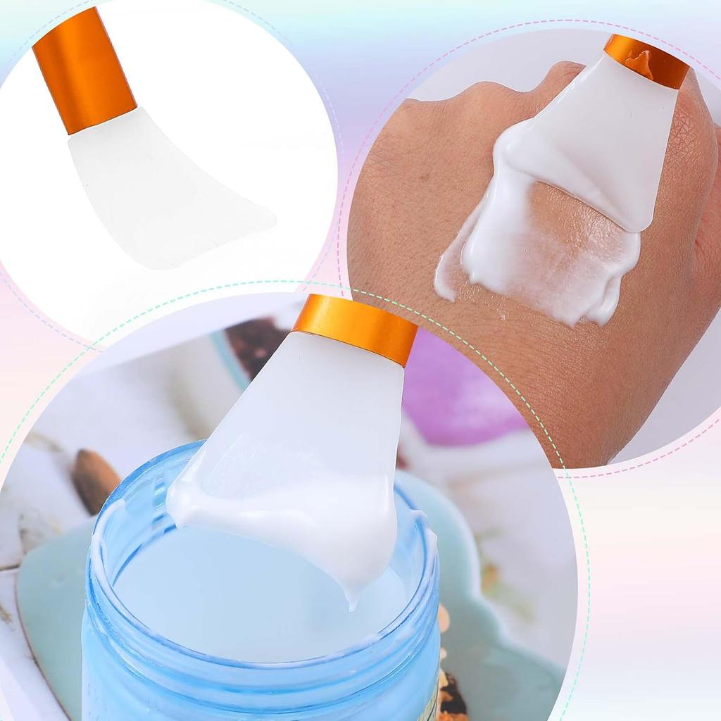 2PCS Silicone Mask Applicator Tool Face Mask Brush Soft Silicone Facial Mud Makeup Brushes Face Mask Beauty Tool Hairless Spatula Applicator Tools