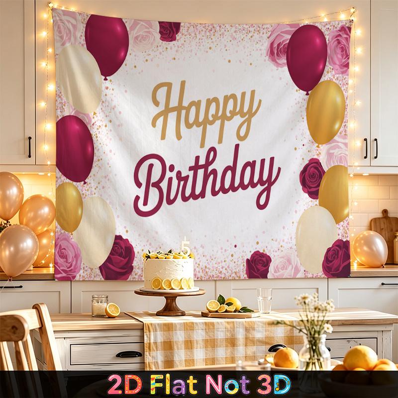 Party Backdrop Happy Birthday Birthday Wedding Floral Balloon Photo Booth Background Front Door Decor