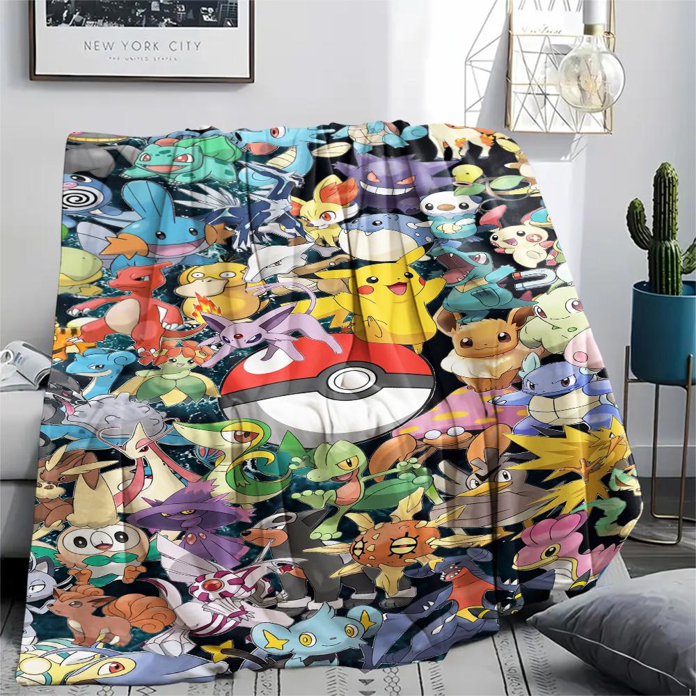 

Cartoon Pokémon pattern Flannel Blanket, High quality Comfortable for All Seasons, Home Decor, Warmth and Comfort, Perfect for Gifts. 80cm x 120cm