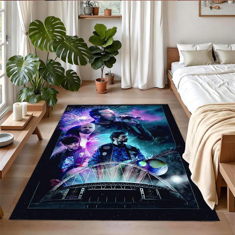Crystal Velvet Rug Soft Non Slip Indoor Floor Mat Home DecorColdplay