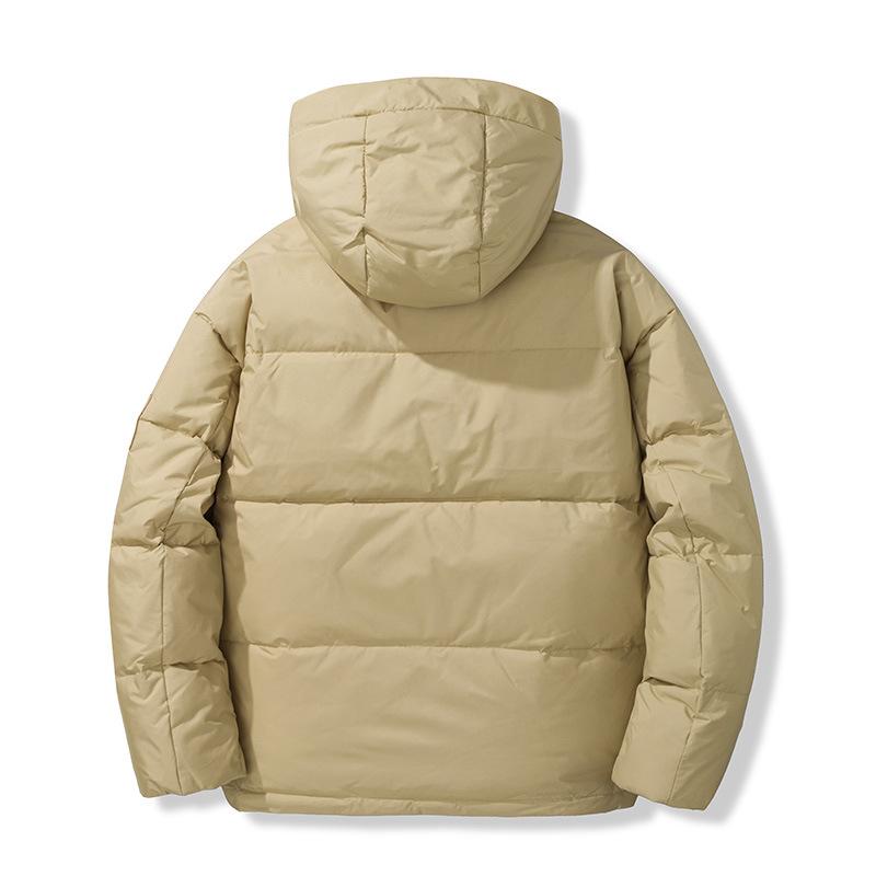 Hooded jacket autumn and winter new thickened down jacket men's short youth white duck down warm casual couple 2025