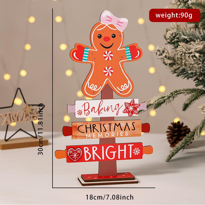 2026 Wooden Christmas Tree Ornament: English Letter Creative Decoration