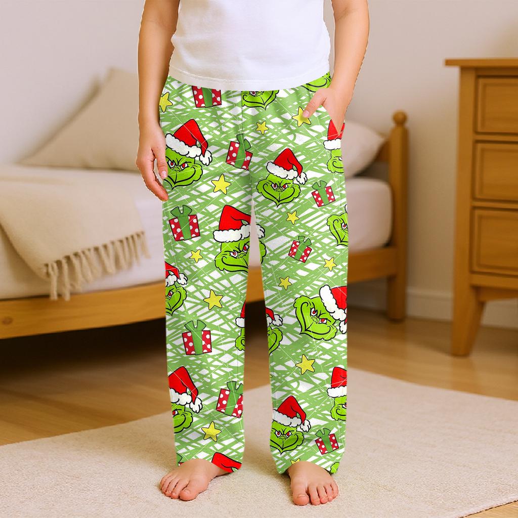 Fashionable Children's Versatile Print Pocket Casual Pants