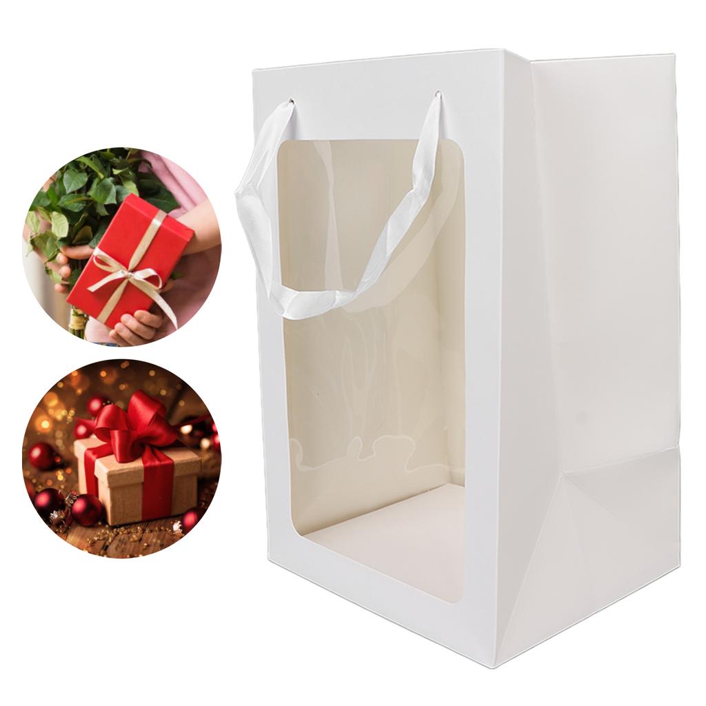 Large Paper Bag Open Window Paper Party Gift Bags for Christmas Birthdays Favors Packages