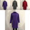 Damen Winter Lange Pullover Sweatshirts mit gemütlichem Rollkragen-Design und Schlitzsaum