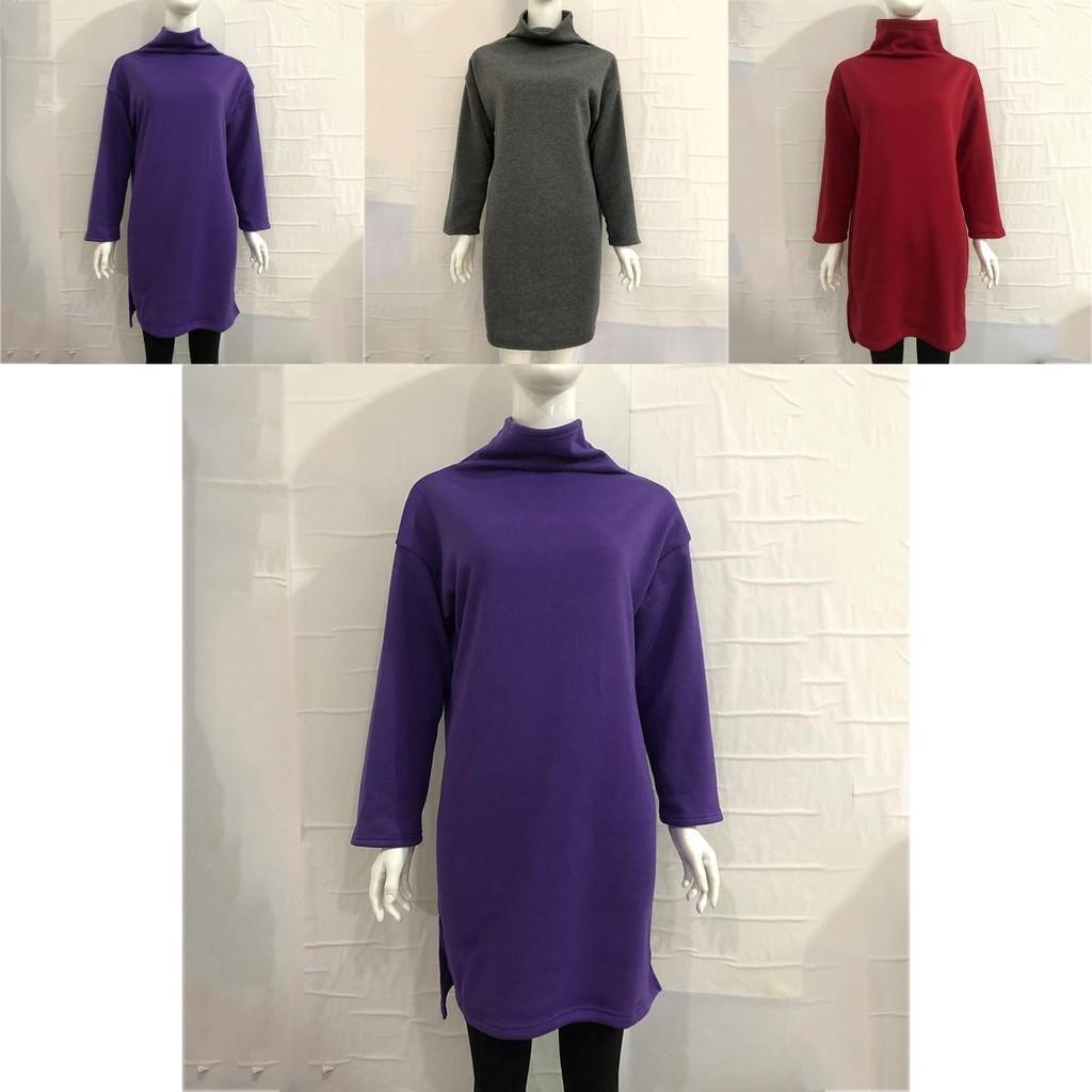 Damen Winter Lange Pullover Sweatshirts mit gemütlichem Rollkragen-Design und Schlitzsaum